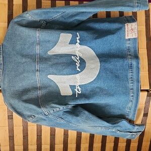 NWT!! True Religion Silver Logo Denim Jacket Unisex